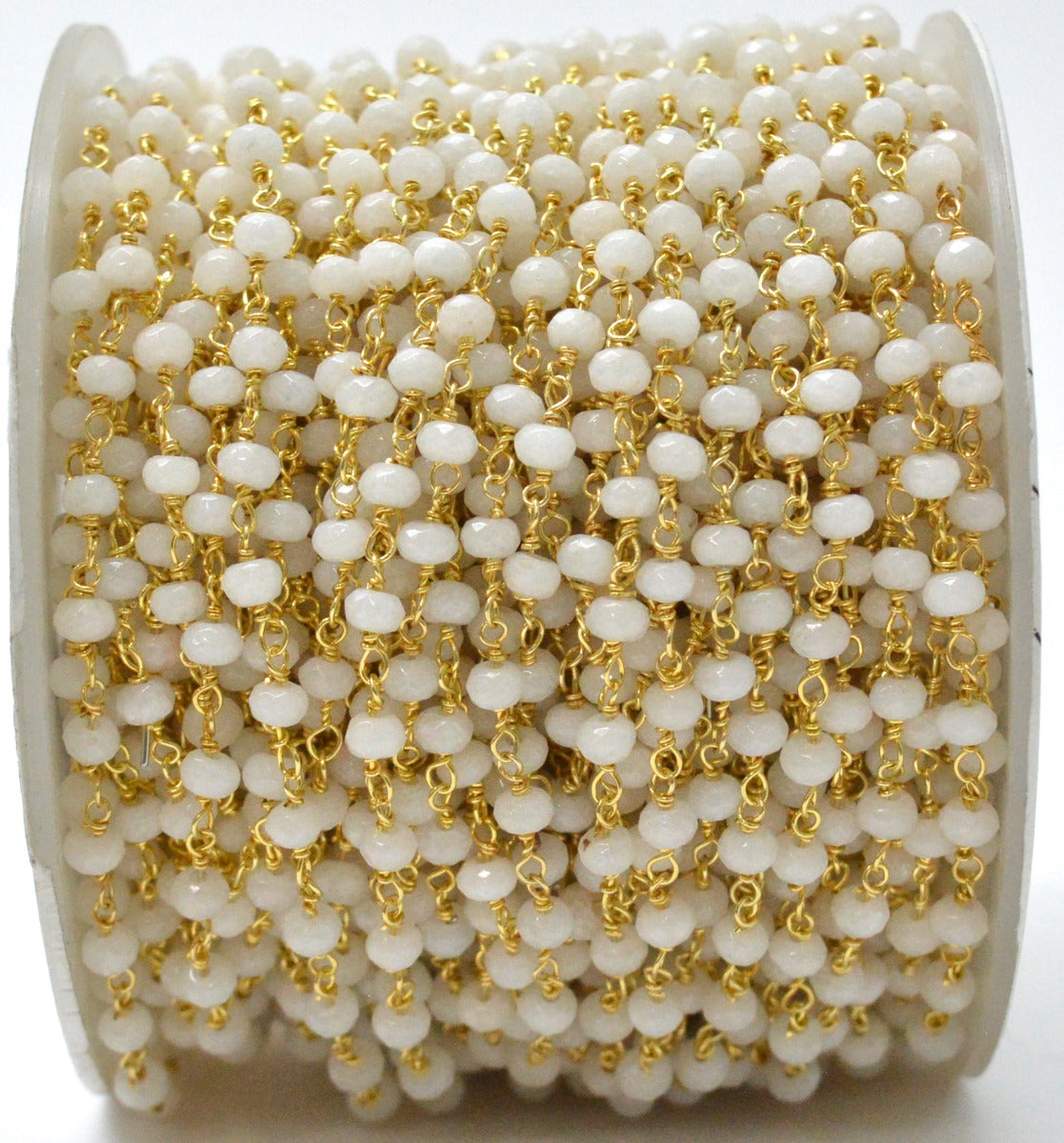 Radiant Rosary Chain - Chalcedony 925 Gold Silver 3.00mm