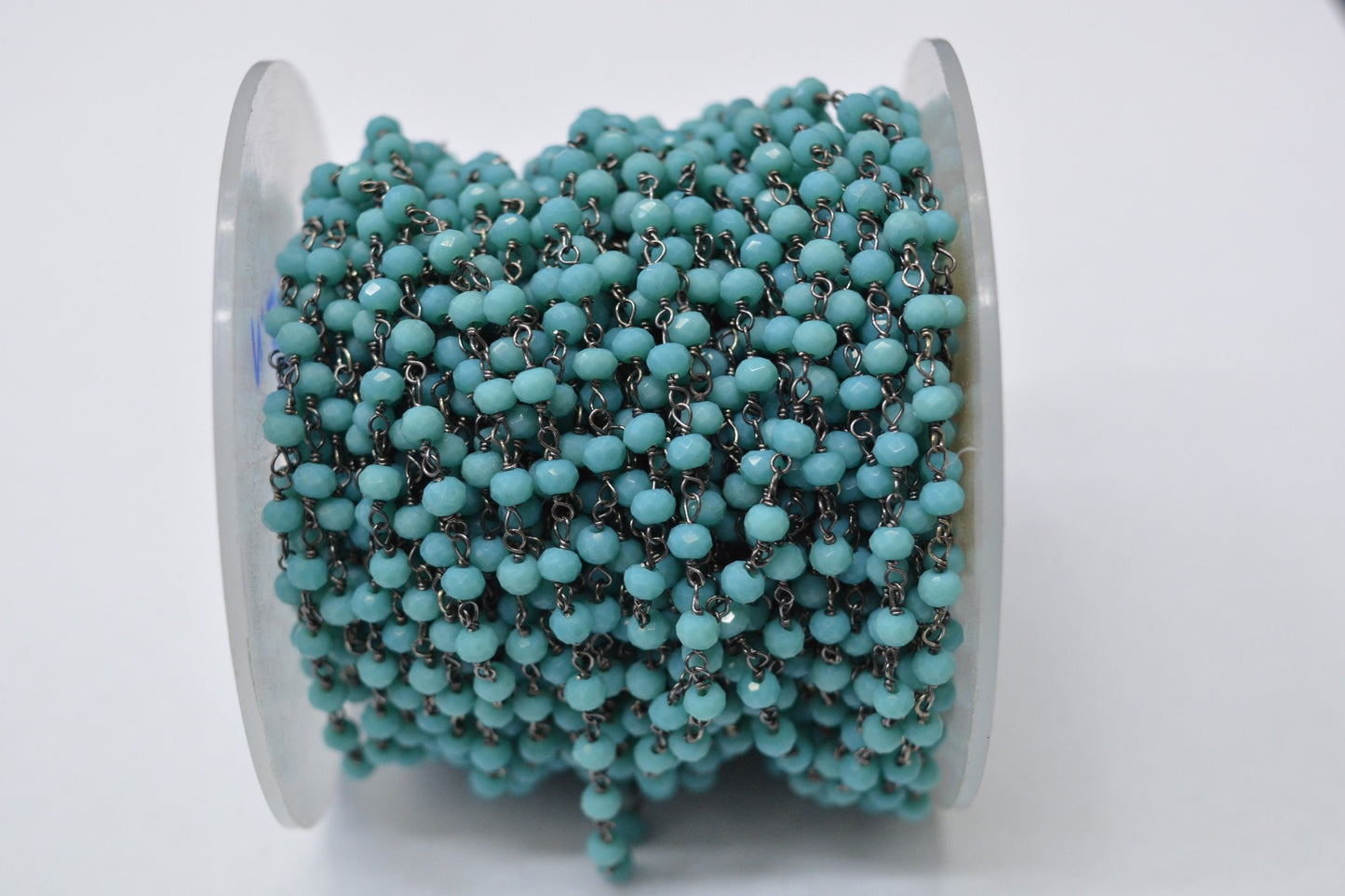 925 Gold Silver Rosary Chain with Agate - 3.00mm