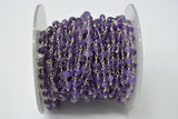 Stylish Rosary Chain - Amethyst 925 Gold Silver 4.00mm