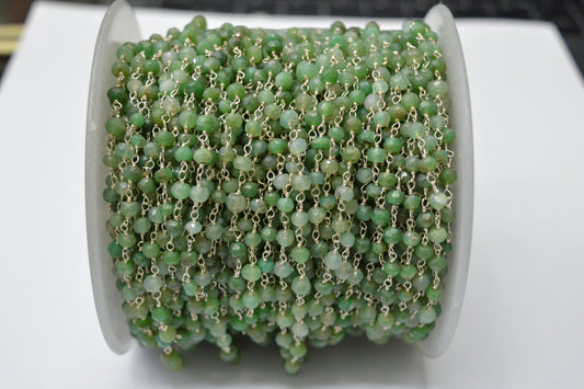 Elegant Rosary Chain - Stone 925 Gold Silver 3.50mm