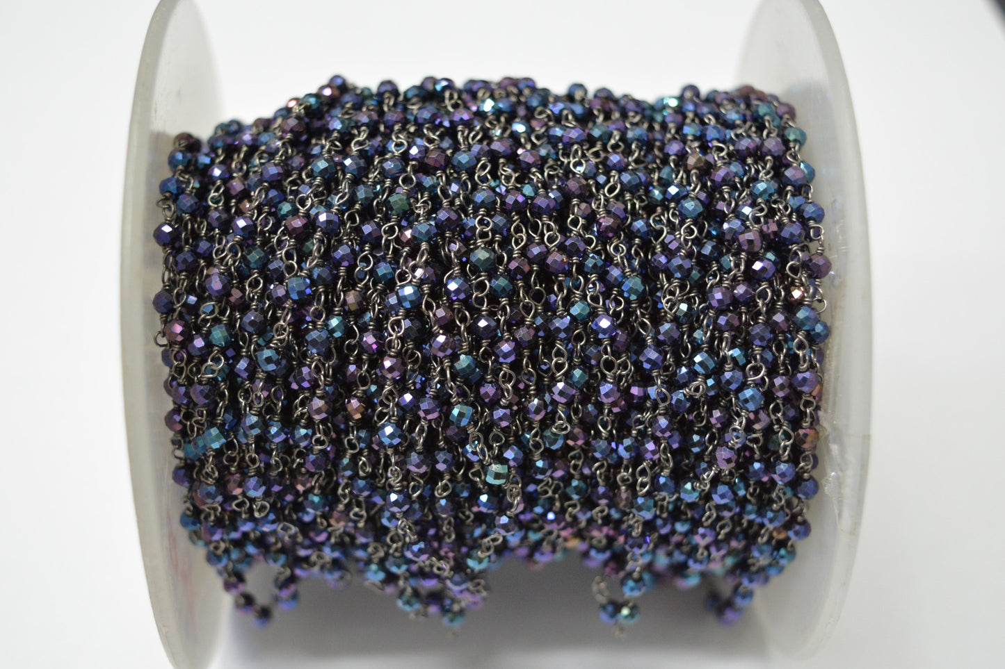 Radiant 925 Gold Silver Rosary Chain - Stone 3.00mm