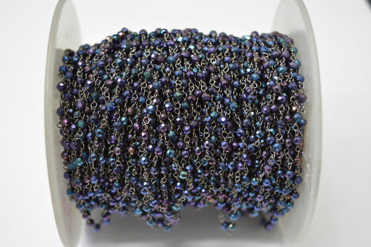 Radiant 925 Gold Silver Rosary Chain - Stone 3.00mm