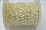Opal Chalcedony Rosary Chain, 925 Sterling Silver, 3mm Faceted