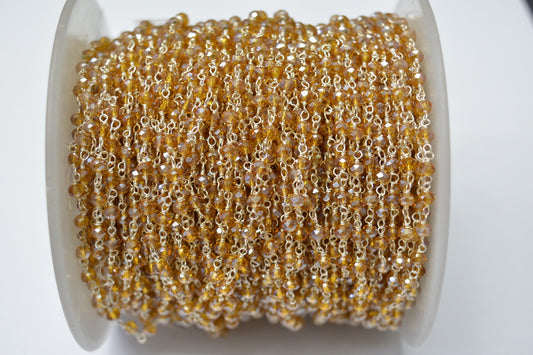 Elegant Rosary Chain - Crystal 925 Gold Silver