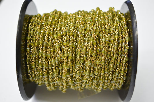 Delicate 925 Gold Silver Rosary Chain - Zirconia 3.00mm