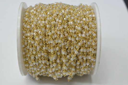 Delicate Rosary Chain - Zirconia 925 Gold Silver 3.00mm