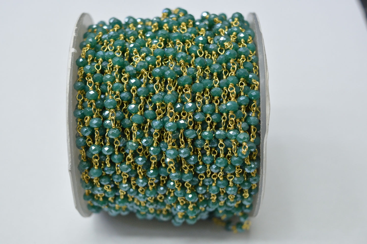 Gorgeous 925 Gold Silver Rosary Chain - Chalcedony 3.00mm