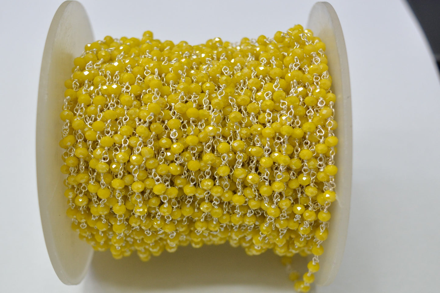 Chalcedony Rosary Chain - 925 Gold Silver, 3.00mm #5