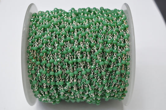 Classic Rosary Chain - Chalcedony 925 Gold Silver 3.00mm