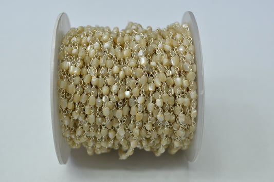 Artisan Pearl Rosary Chain in 925 Silver - 3.20mm