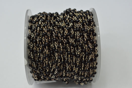 Graceful Spinel Rosary Chain in 925 Gold Silver - 3.00mm