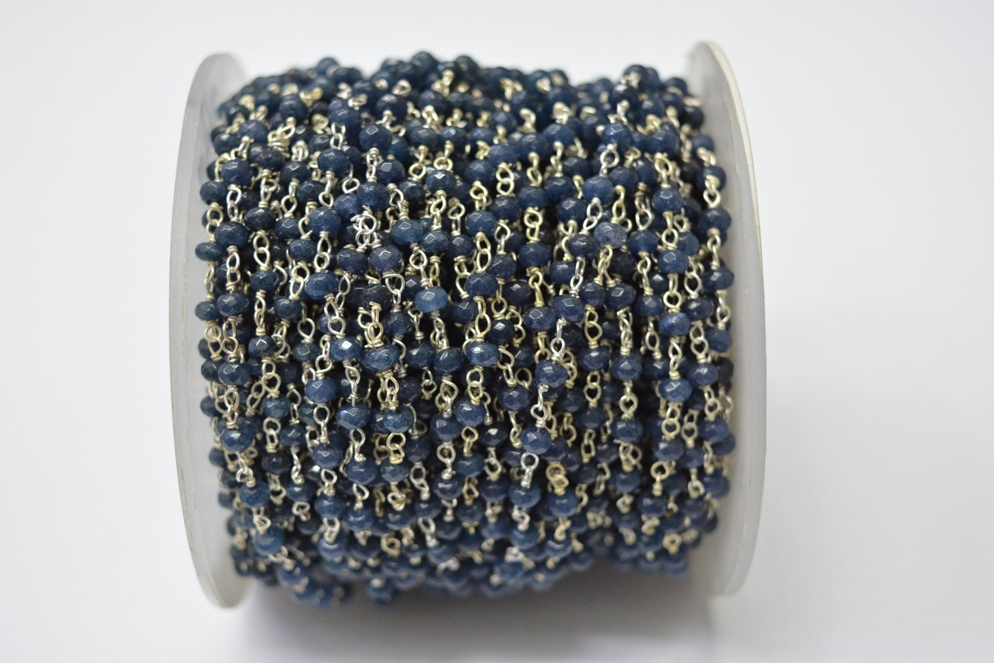 Stylish 925 Gold Silver Rosary Chain - Sapphire 3.00mm