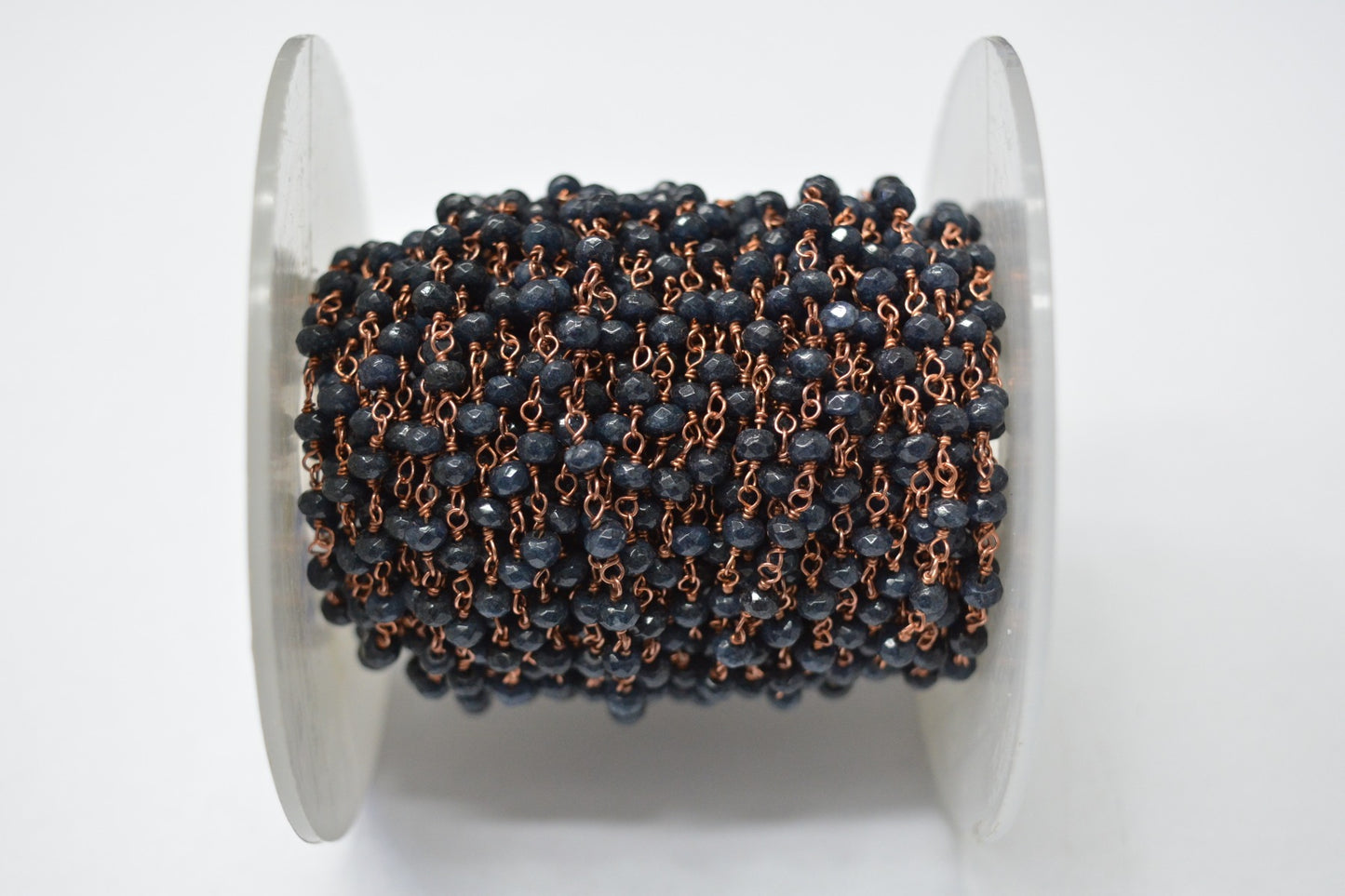 Stylish 925 Gold Silver Rosary Chain - Sapphire 3.00mm