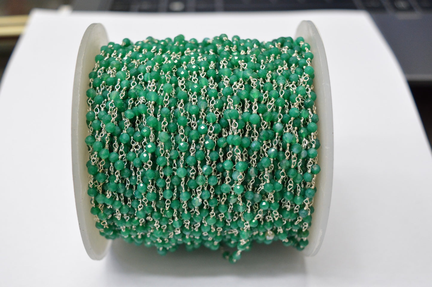 Elegant Onyx Rosary Chain in 925 Gold Silver - 3.00mm