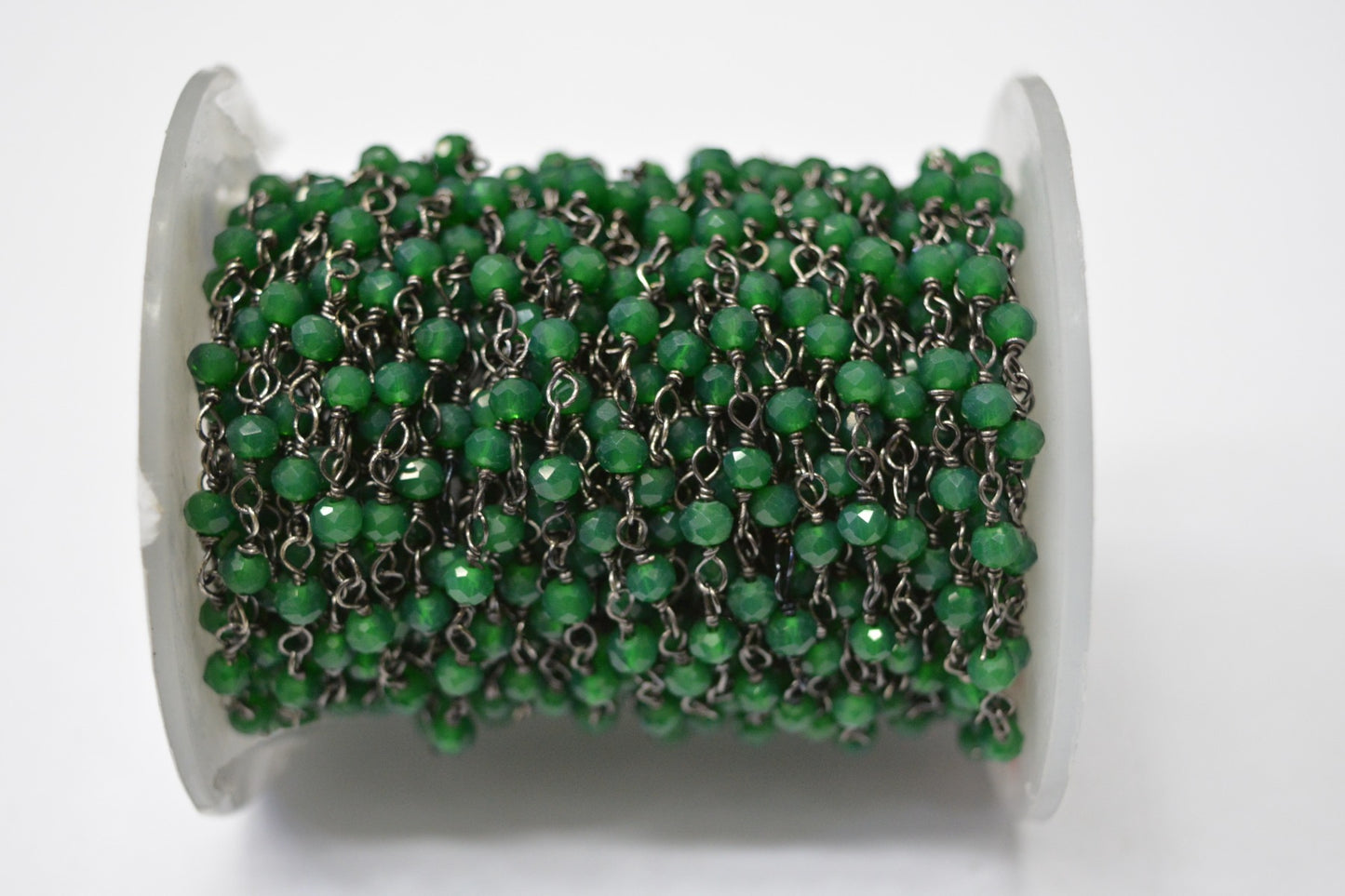 Elegant Onyx Rosary Chain in 925 Gold Silver - 3.00mm