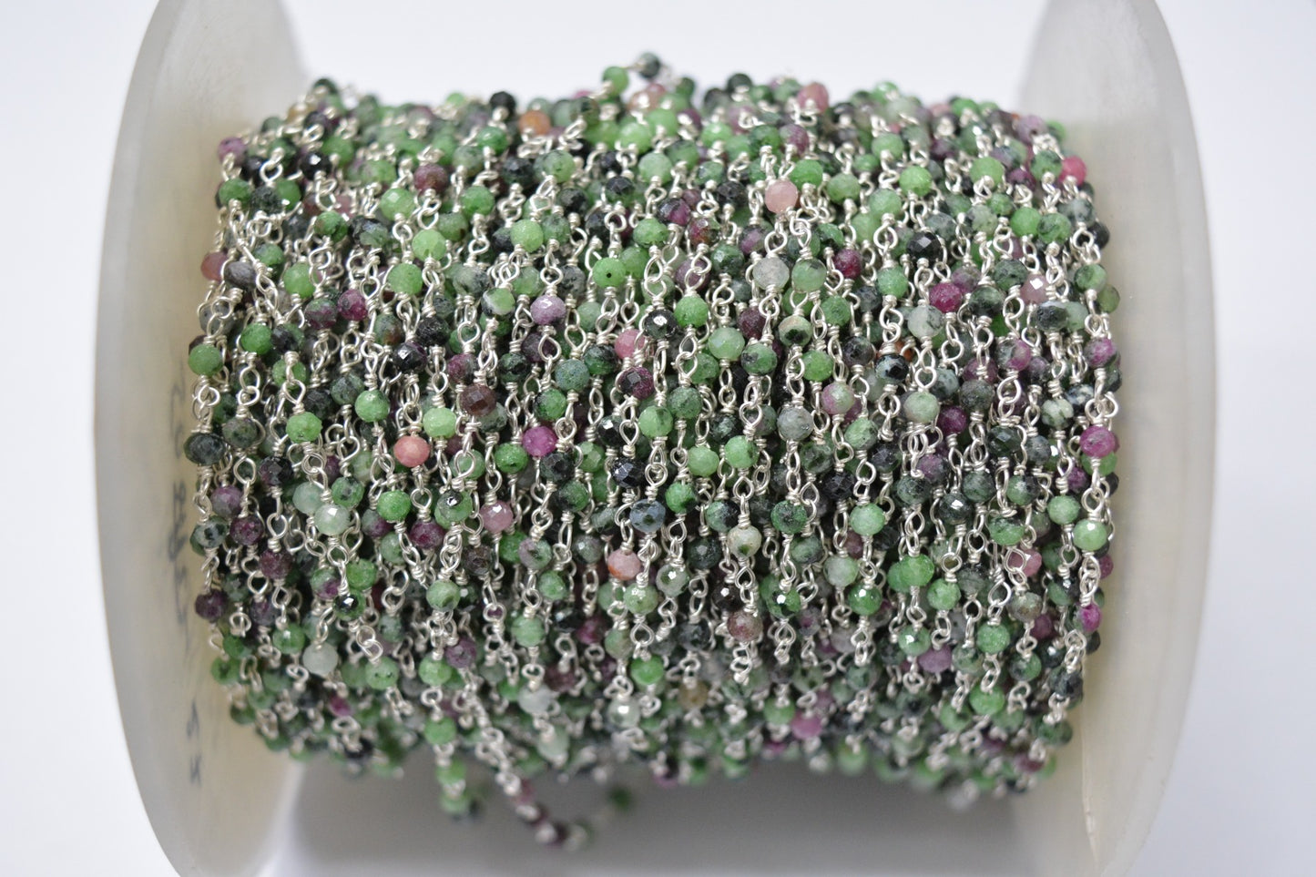 Ruby Rosary Chain - 925 Gold Silver, 3.00mm