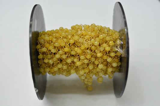 Beautiful Rosary Chain - Chalcedony 925 Gold Silver 3.00mm #2