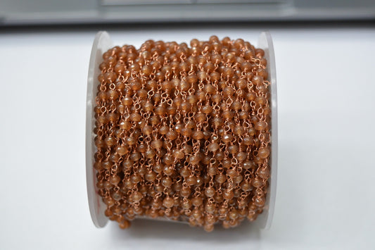 Jade Rosary Chain - 925 Gold Silver, 3.00mm