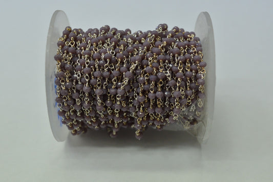 Stylish Rosary Chain - Charoite 925 Gold Silver 3.00mm