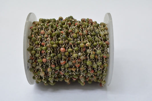 Delicate 925 Gold Silver Rosary Chain - Stone 3.00mm