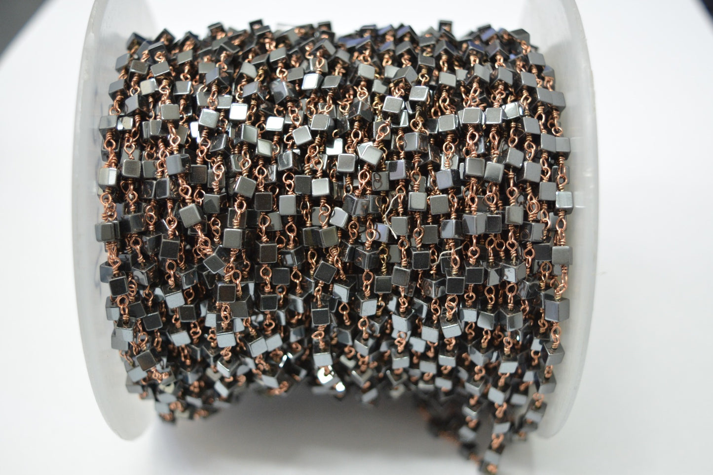 Hematite Rosary Chain - 925 Gold Silver, 2.80mm