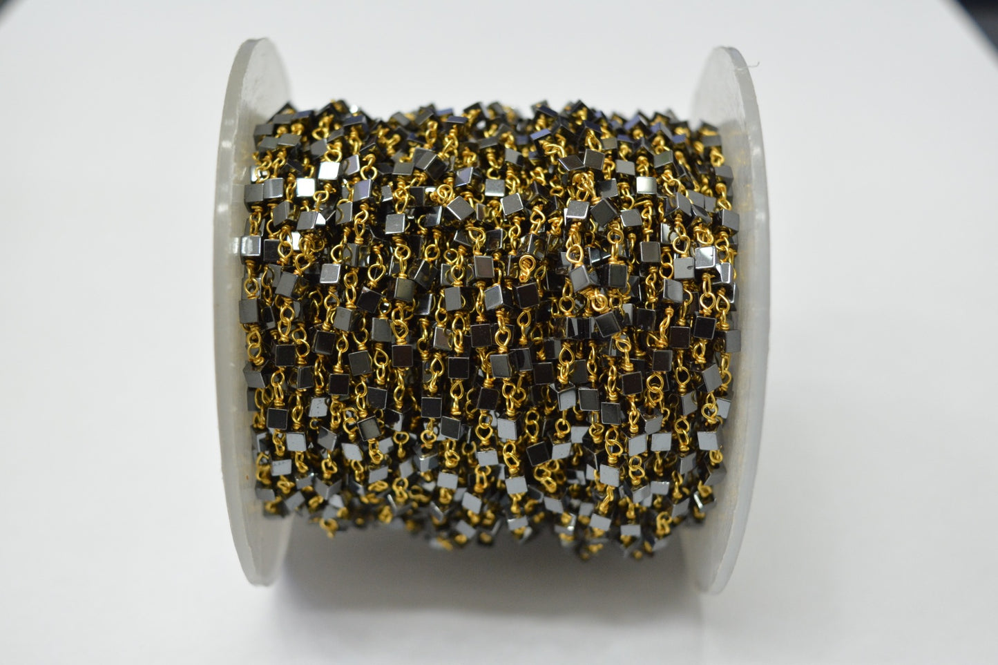 Hematite Rosary Chain - 925 Gold Silver, 2.80mm