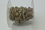 925 Gold Silver Rosary Chain with Labradorite - 3.00mm
