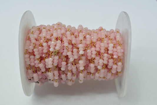 Chalcedony Rosary Chain - 925 Gold Silver, 3.00mm #8