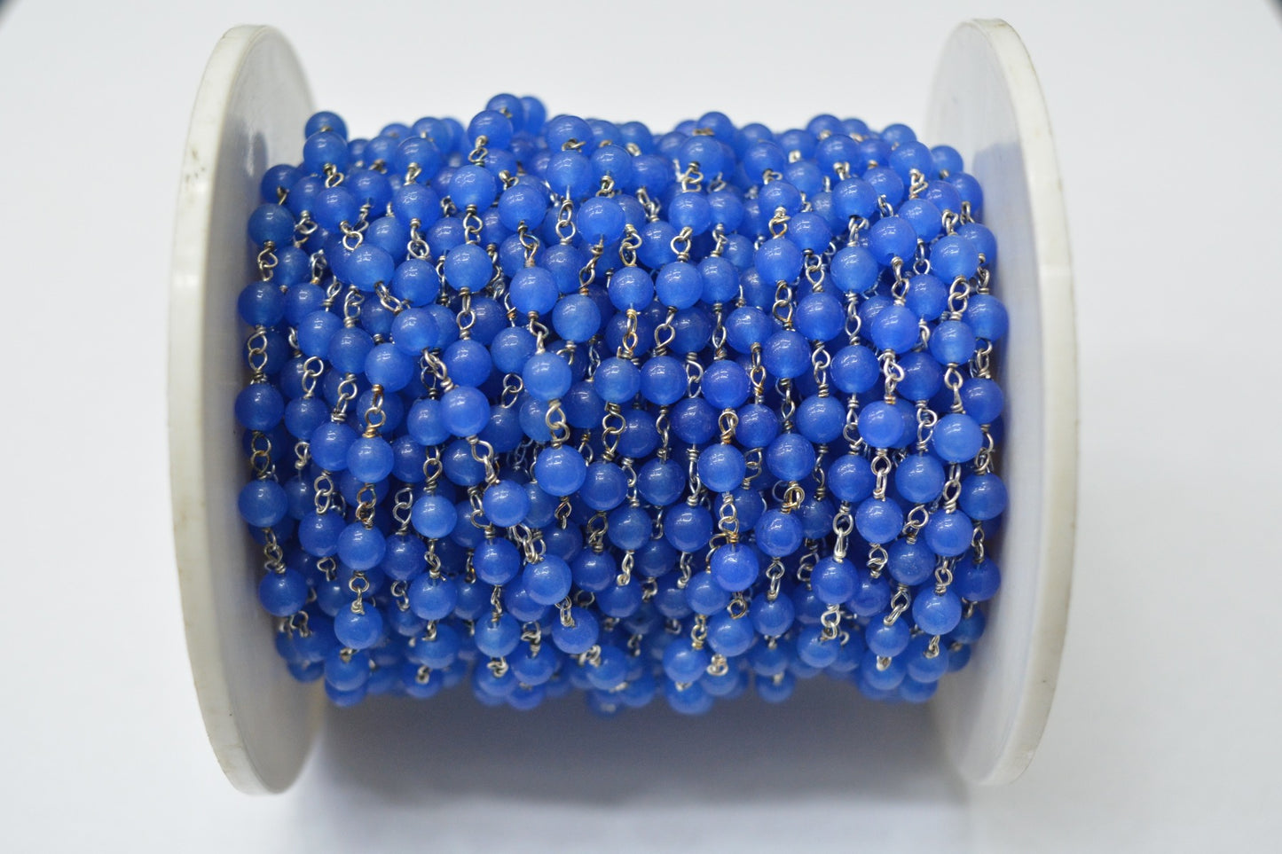 Stylish Chalcedony Rosary Chain in 925 Gold Silver - 5.00mm