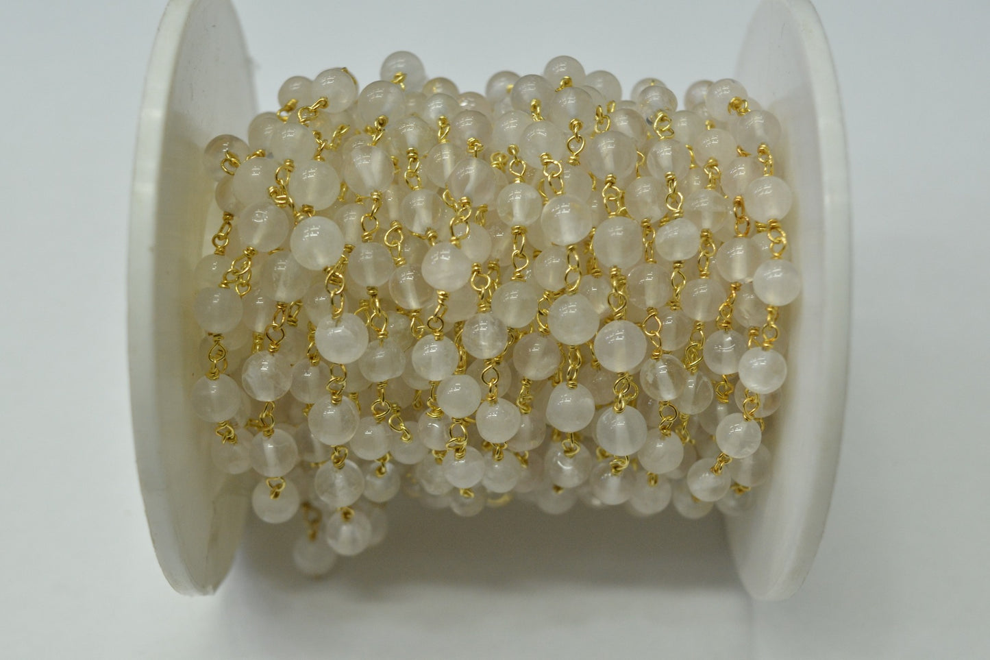 Elegant Quartz Rosary Chain in 925 Gold Silver - 5.00mm