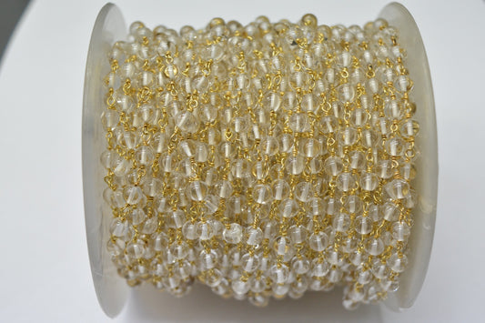 Stunning Rosary Chain - Crystal 925 Gold Silver 5.00mm