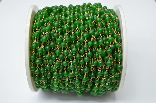 925 Gold Silver Rosary Chain with Agate - 5.00mm