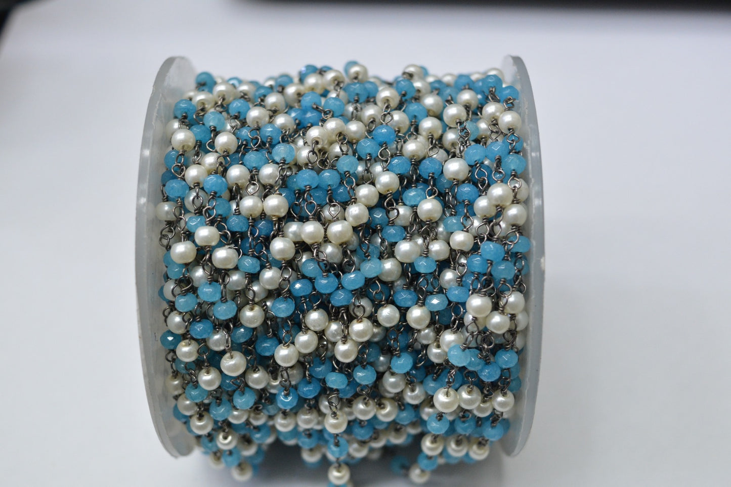 Chalcedony Rosary Chain - 925 Gold Silver, 3.00mm #13