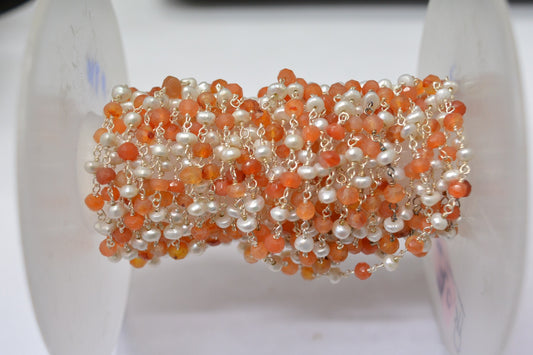 925 Gold Silver Rosary Chain with Pearl - 3.00mm #3