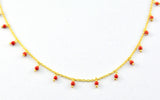 Coral Rosary Chain, 925 Sterling Silver, 2mm Smooth