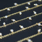 Pearl Rosary Chain - 925 Silver Gold, 2mm