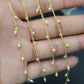 Pearl Rosary Chain - 925 Silver Gold, 2mm