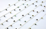 Turquoise Rosary Chain, 925 Sterling Silver, 2mm Faceted