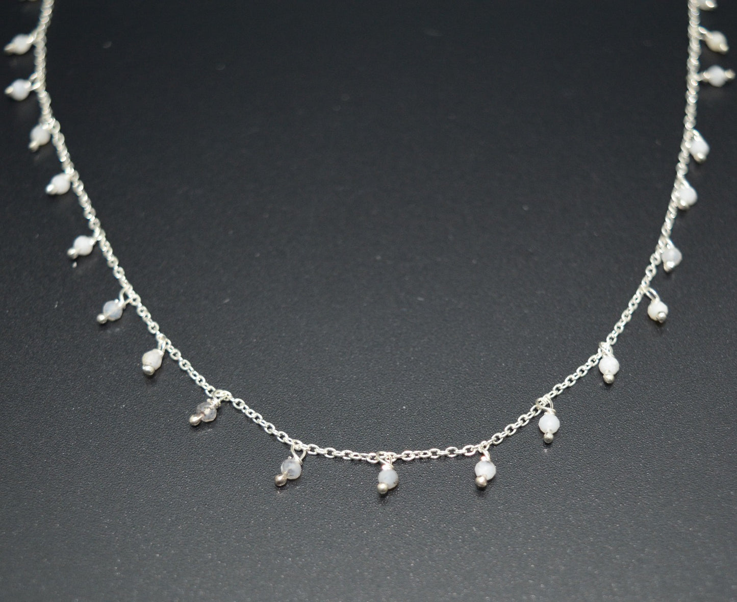 Moonstone Rosary Chain - 925 Silver Gold, 2mm #2