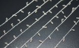 Gray Chalcedony Rosary Chain, 925 Sterling Silver, 2mm Smooth