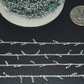Stunning Rosary Chain - Aquamarine 925 Silver Gold 2mm