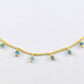 Stunning Rosary Chain - Aquamarine 925 Silver Gold 2mm