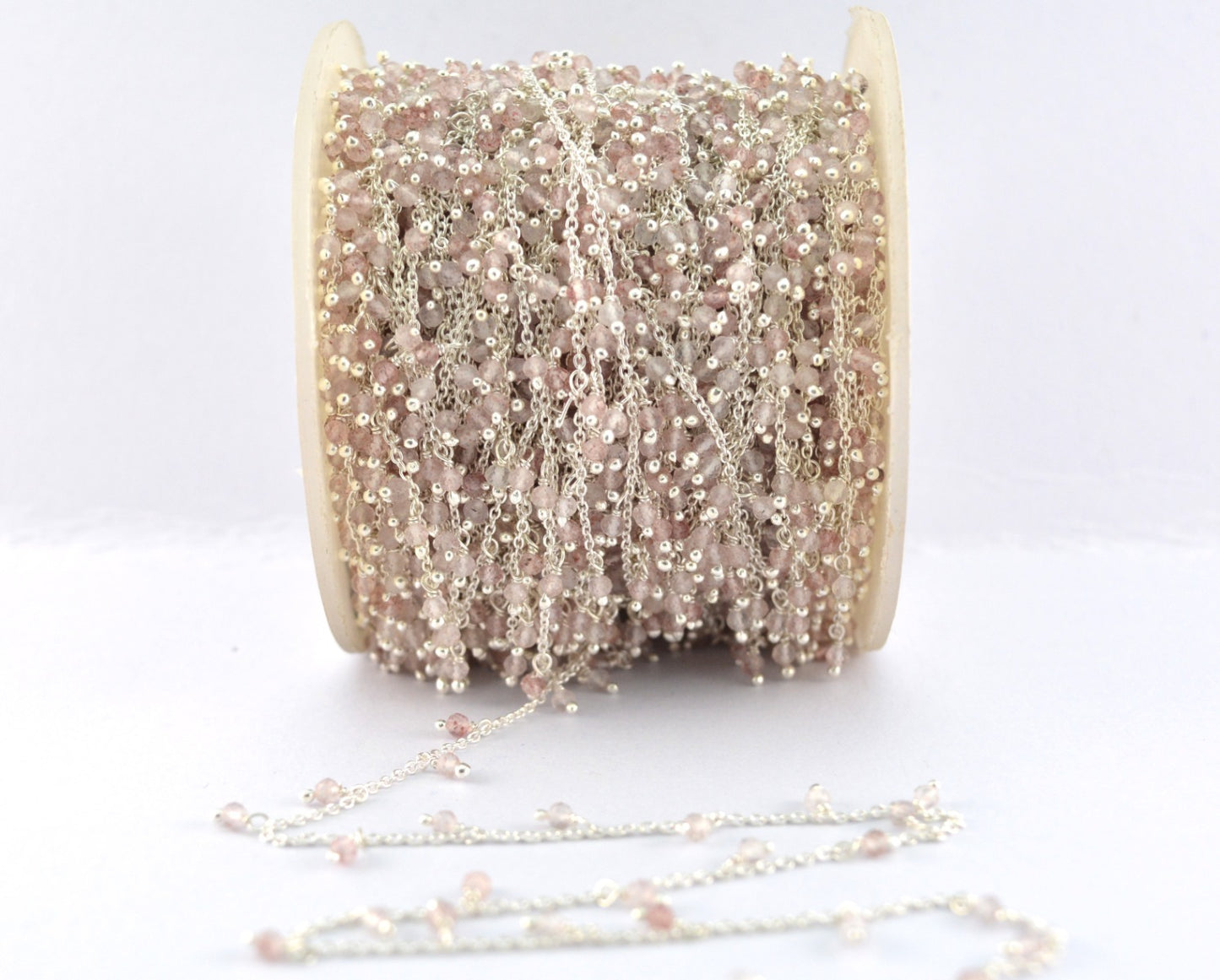 Quartz Rosary Chain - 925 Silver Gold, 2mm #3