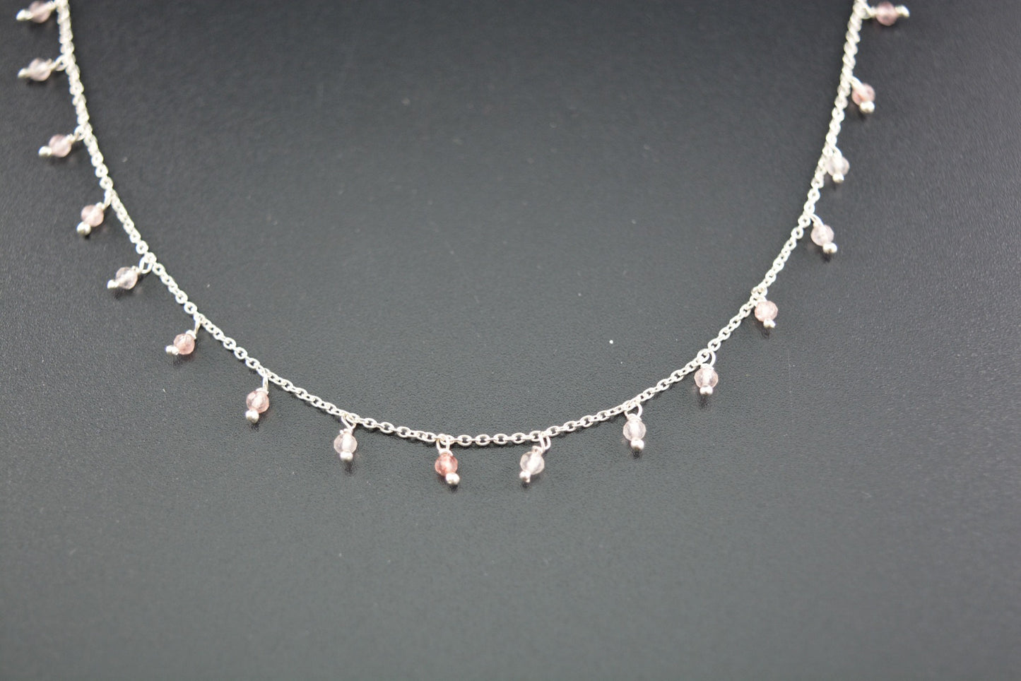 Quartz Rosary Chain - 925 Silver Gold, 2mm #3