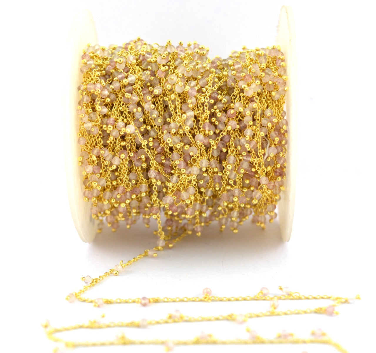 Quartz Rosary Chain - 925 Silver Gold, 2mm #3