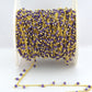 Handmade Amethyst Rosary Chain in 925 Silver Gold - 2mm