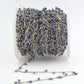 Lapis Rosary Chain - 925 Silver Gold, 2mm