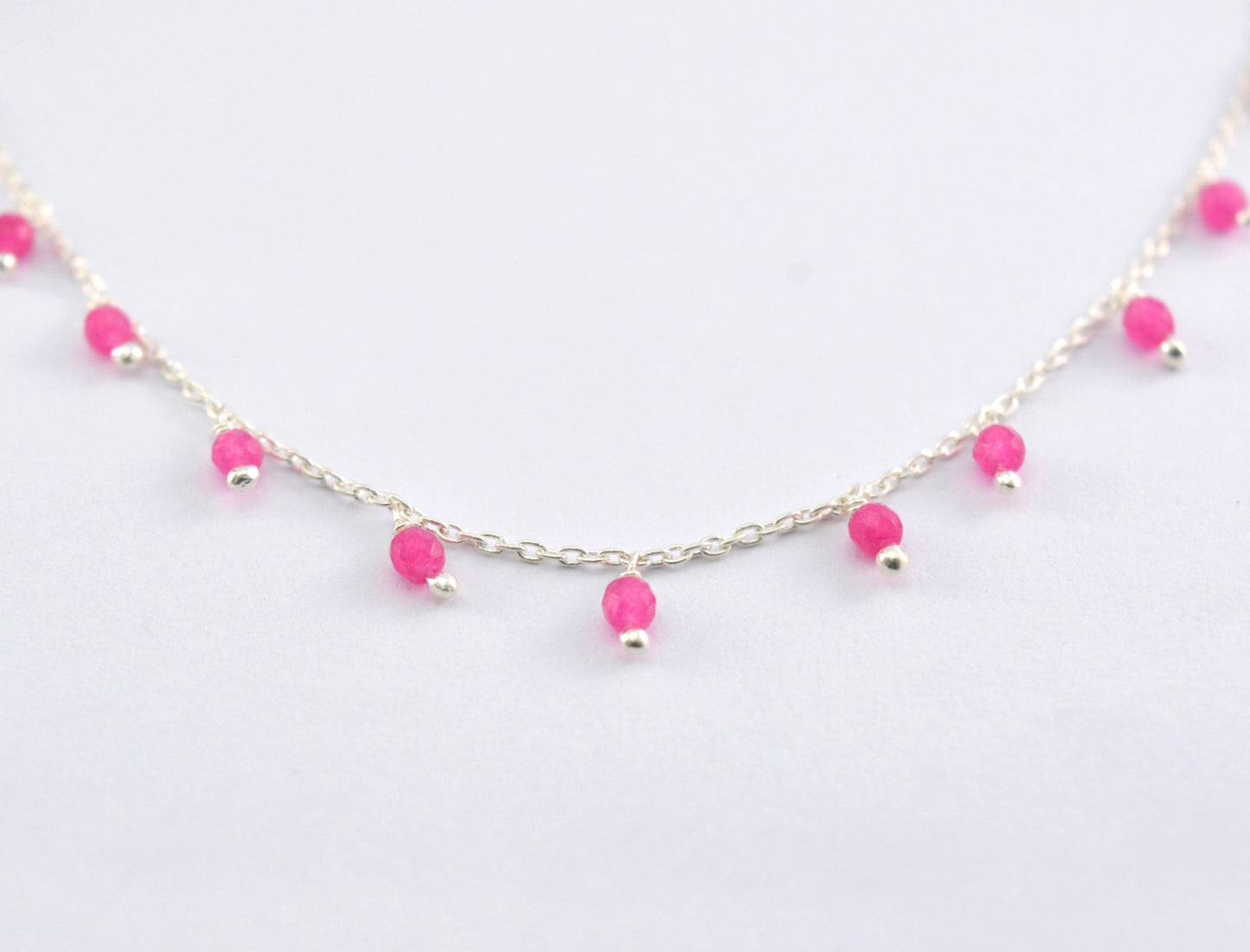 925 Silver Gold Rosary Chain with Chalcedony - 2mm #4