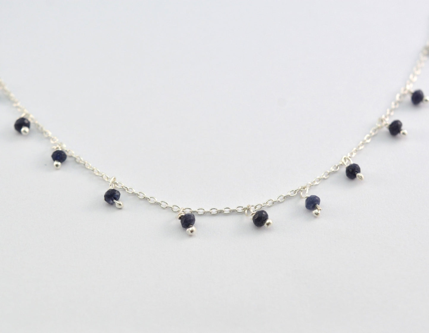 925 Silver Gold Rosary Chain with Stone - 2mm #3