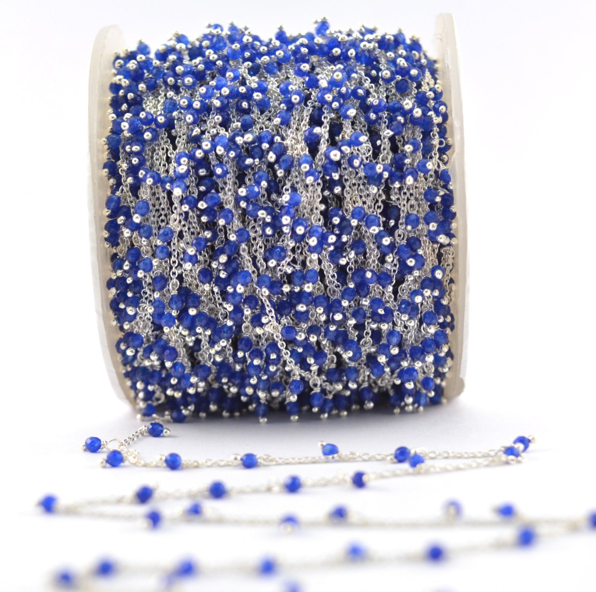 Gorgeous Rosary Chain - Chalcedony 925 Silver Gold 2mm #2